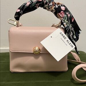 Anne Klein Blush Mini Bag with Floral Handle